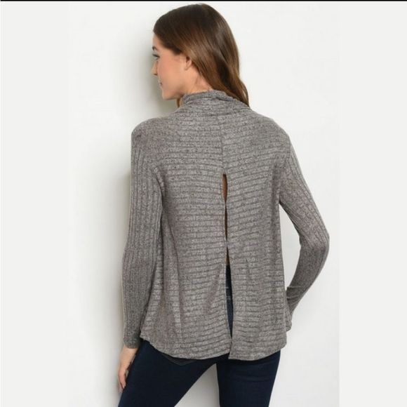 Ribbed Open Back Sweater - Picture 2 of 2